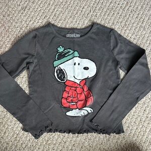 Peanuts Snoopy Charcoal Long Sleeve Shirt